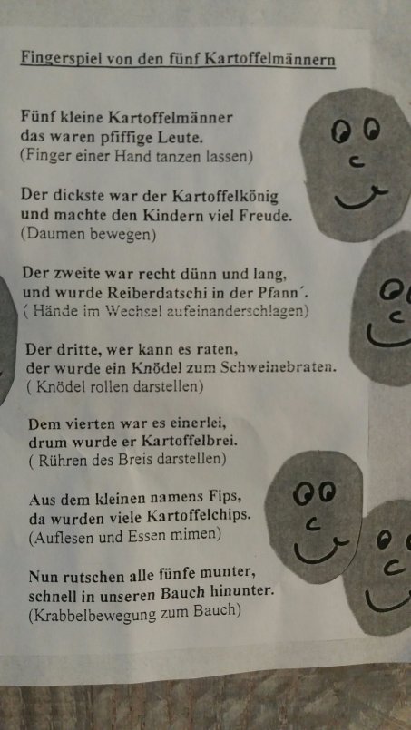 Fingerreim Kartoffelkönig