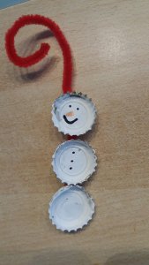 Schneemann aus Kronkorken