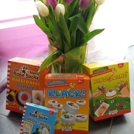 Verlosung AMIGO Spiele: Halli Galli, Klack, Ringl Ding, Mau Mau