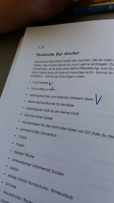 Packliste für Kinder