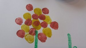 Blumenbild mit Fingerabdrücken