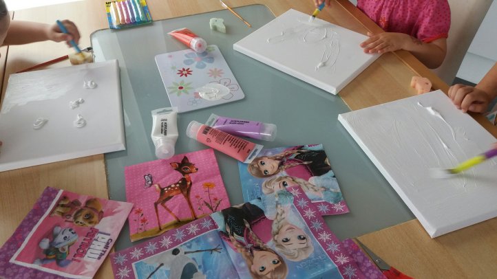 Serviettentechnik auf Leinwand