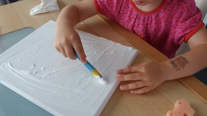 Serviettentechnik auf Leinwand