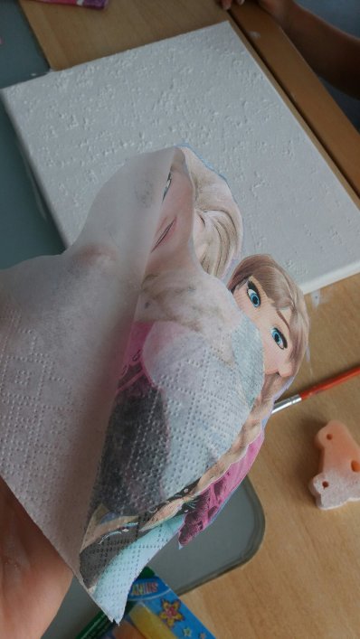 Serviettentechnik auf Leinwand