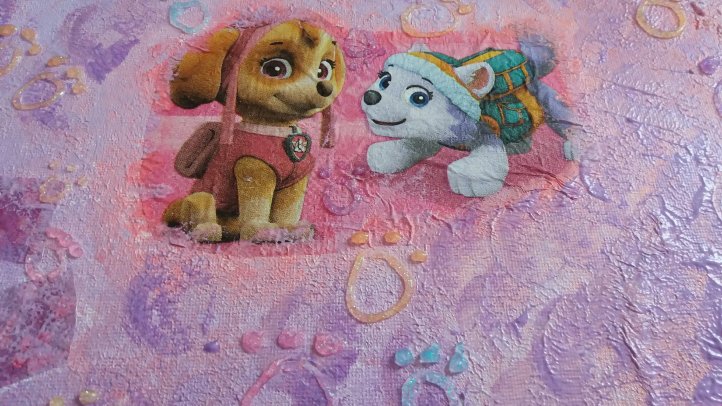 Paw Patrol mit Serviettentechnik