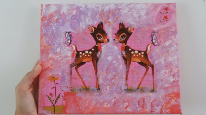 Reh mit Serviettentechnik