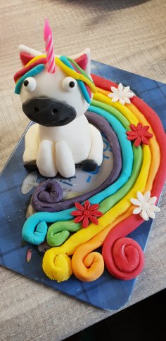 Einhorn und Regenbogen aus Fondant selber machen