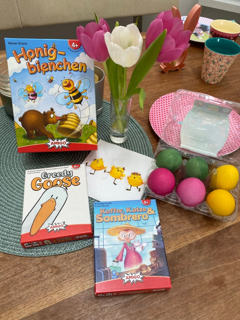 Honigbienchen, Greedy Goose und Koffer,Katze & Sombrero von AMIGO Spiele